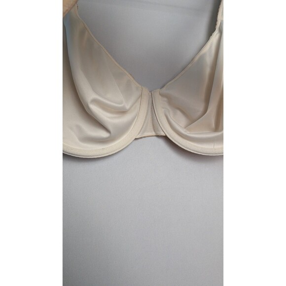 Cacique Bra 44C Beige Floral Modern Lace Unlined Covered Underwire Balconette - Picture 10 of 11